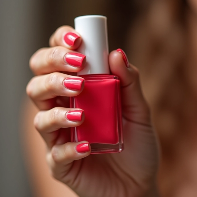 Agitando o esmalte antes de usar.
