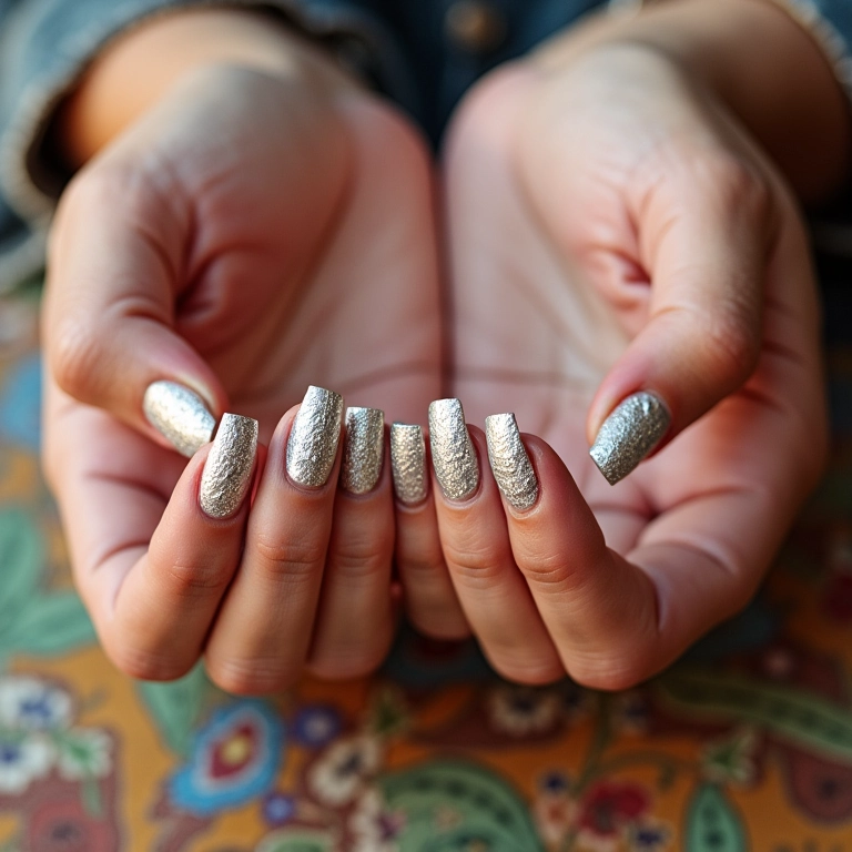 Algodão e papel alumínio no processo de remoção de esmalte em gel.