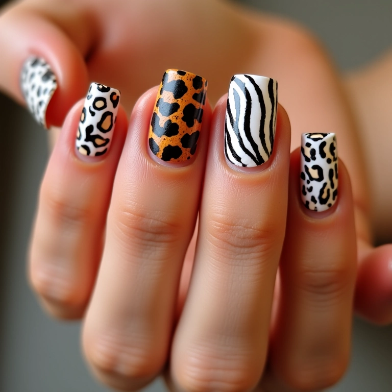 Animal print para unhas ousadas, tendência na nail art brasileira.
