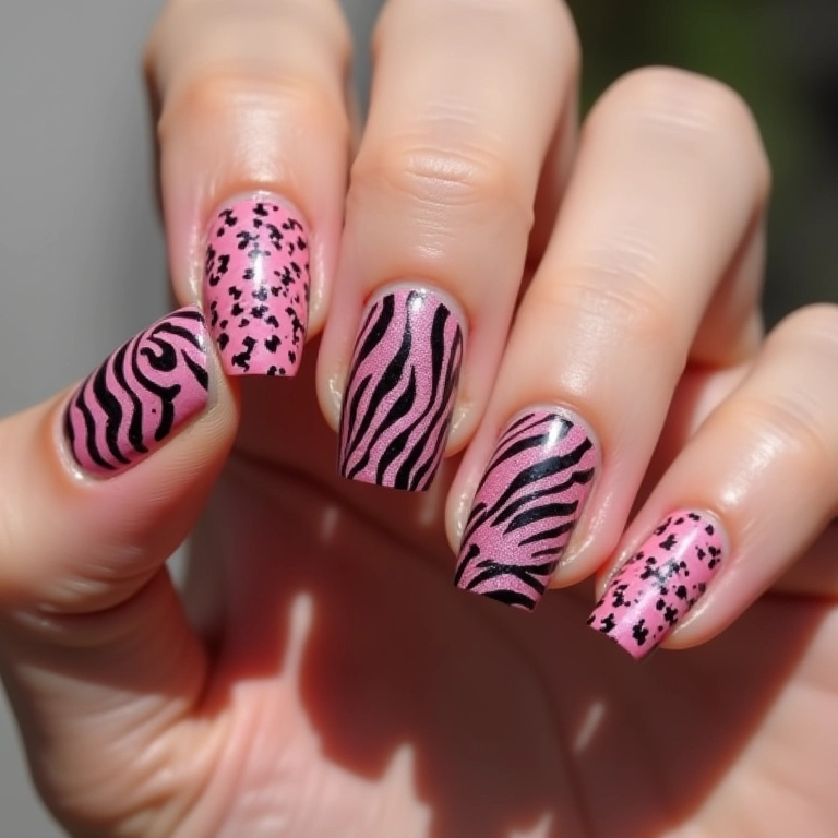 Animal print rosa e preto: ousadia e estilo.