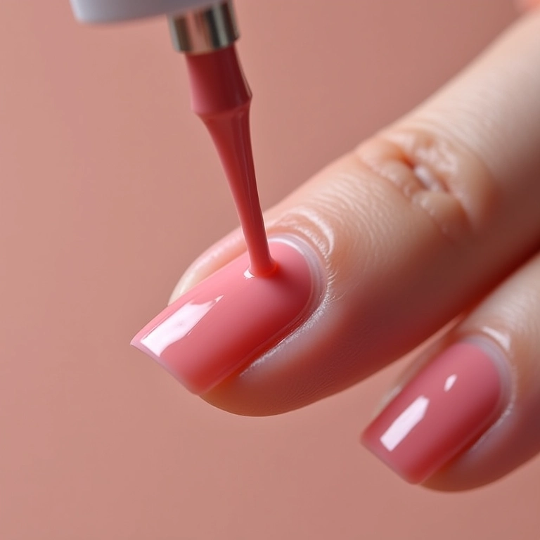 Aplicação cuidadosa de esmalte para evitar bolinhas.