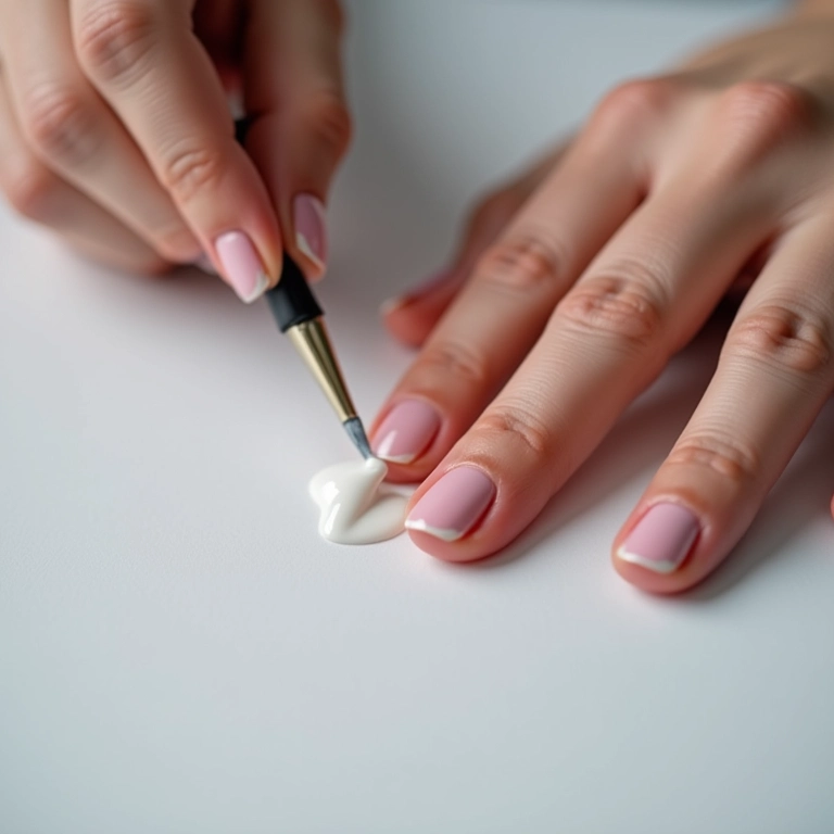Aplicação da primeira camada de esmalte na base da película.