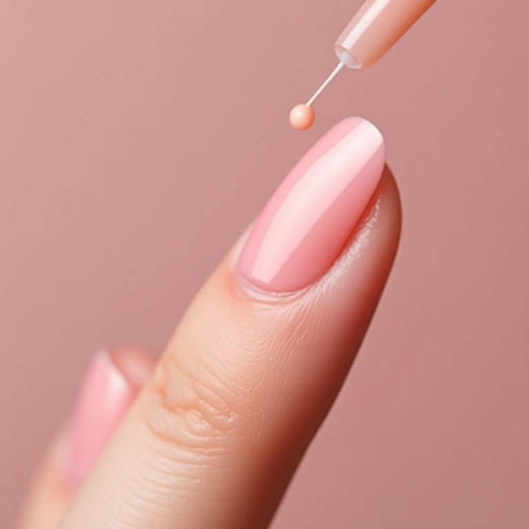 Aplicação de base de qualidade nas unhas.
