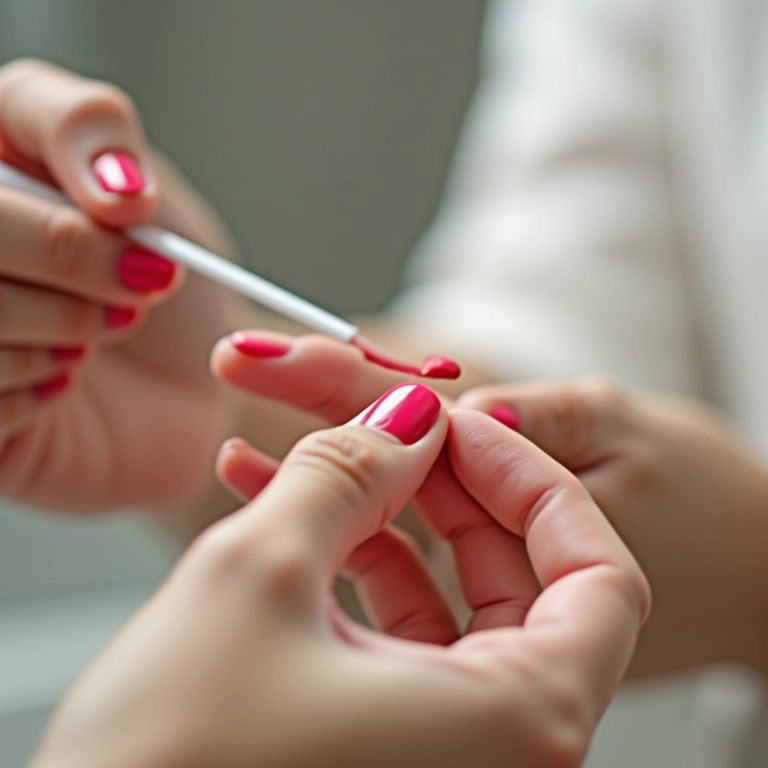 Aplicação de camada fina de esmalte para secagem rápida.