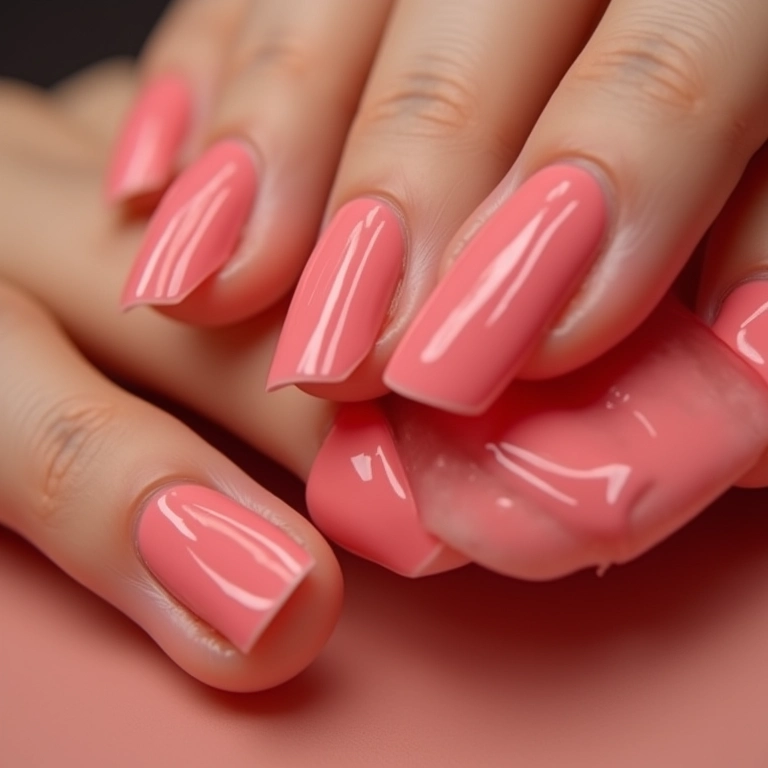 Aplicação de esmalte Latika mostrando textura e cor.
