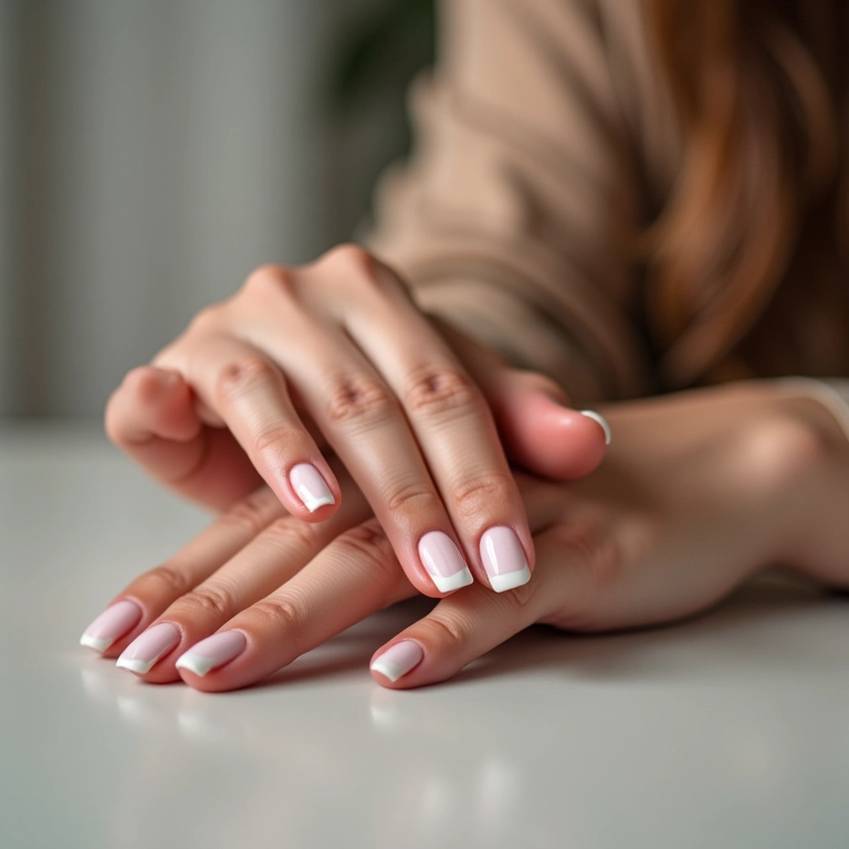 Aplicação de francesinha em unhas decoradas.