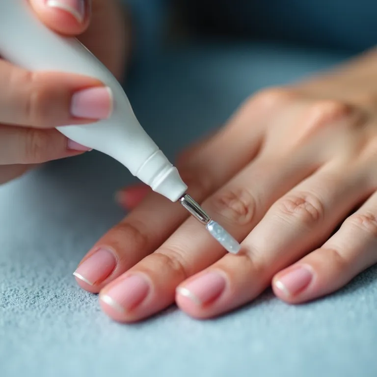 Aplicação de gel em unhas naturais.