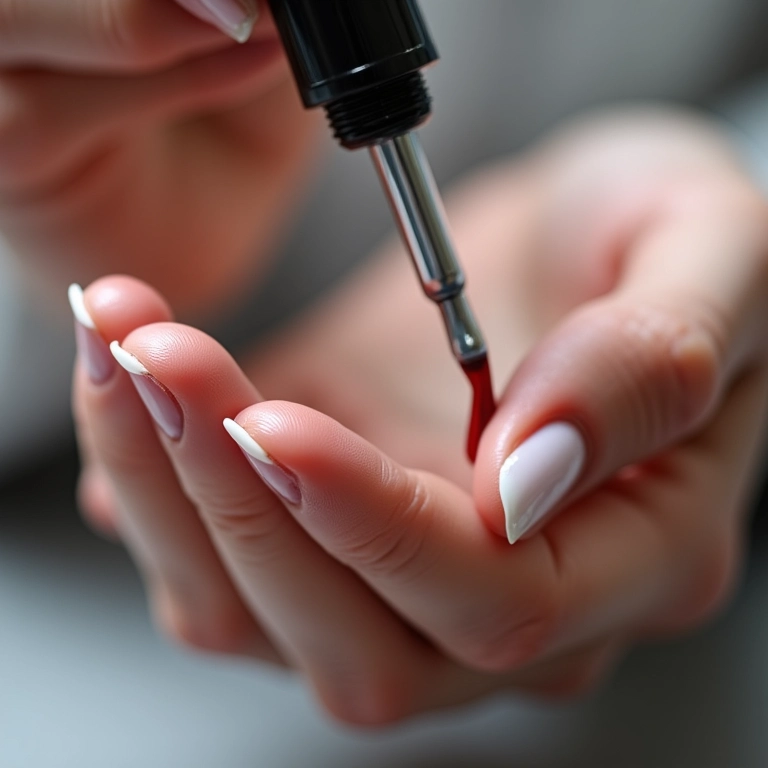 Aplicação de top coat em unhas esmaltadas, o toque final para um brilho duradouro.