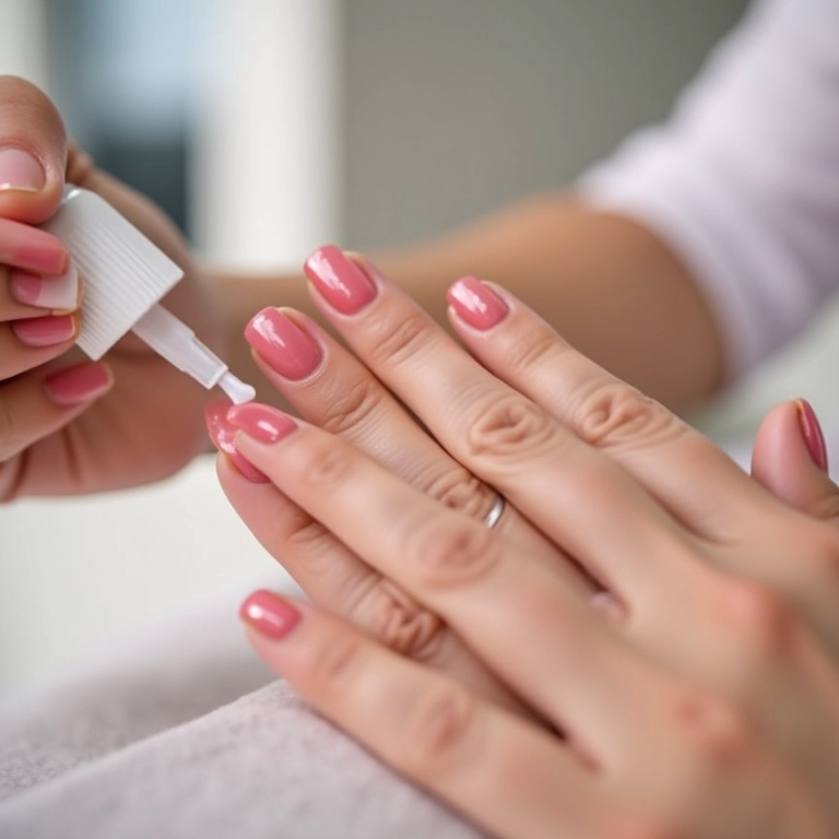 Aplicação de top coat para brilho duradouro.