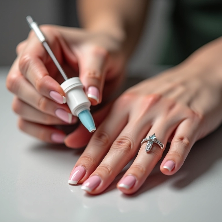 Aplicação de unhas de acrigel, demonstrando a resistência e durabilidade.