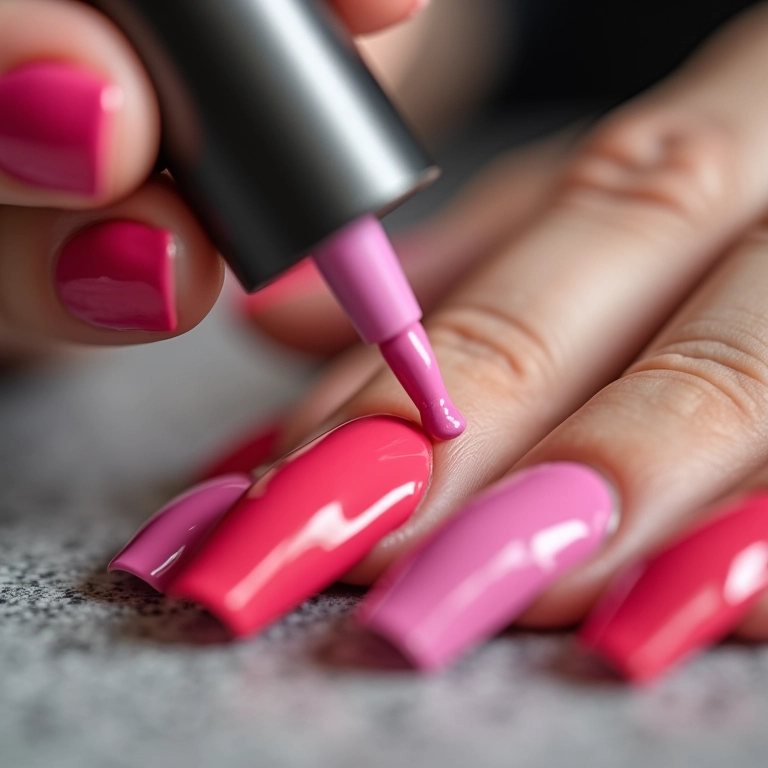 Aplicando a primeira camada de esmalte.