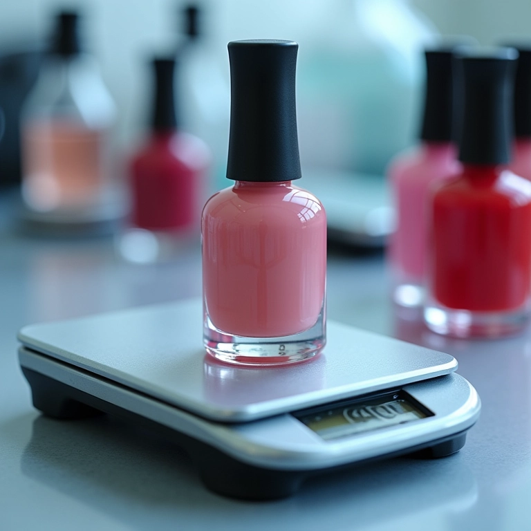 Balança de precisão pesando ingredientes para esmaltes.