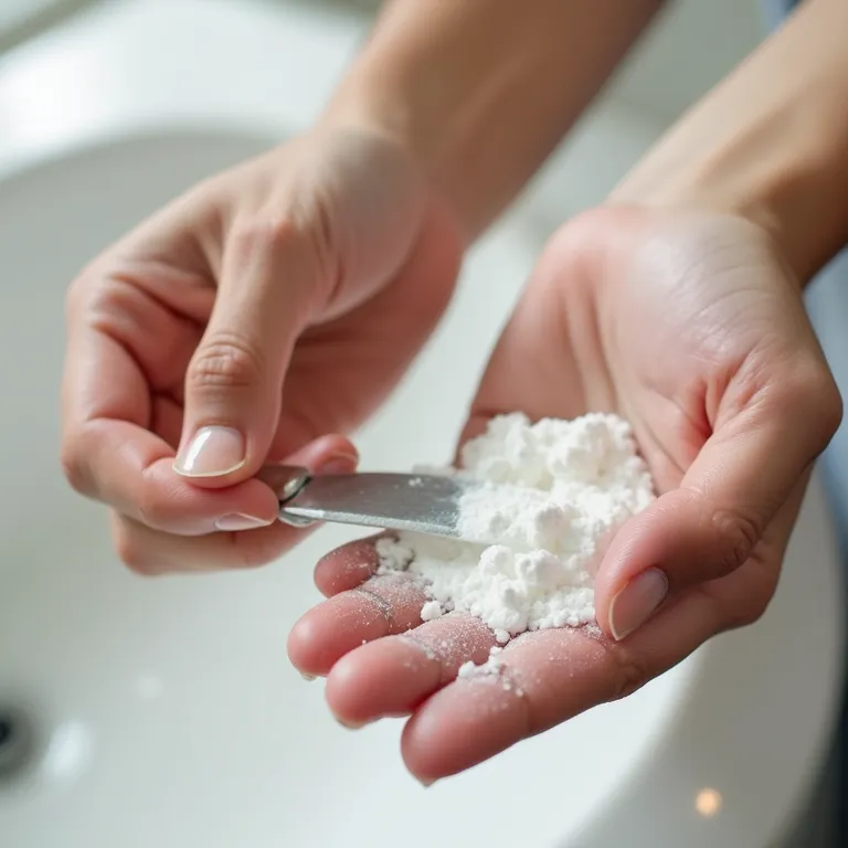 Bicarbonato de sódio para esfoliar as unhas.