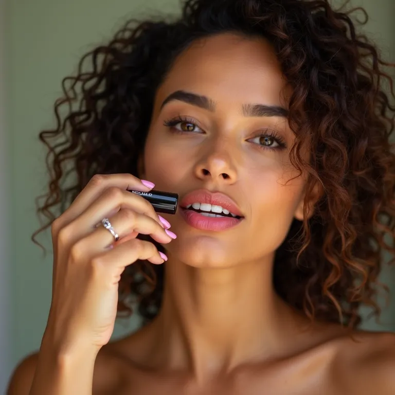 Brasileira aplicando esmalte de uma marca nacional, destacando os lançamentos do Brasil.