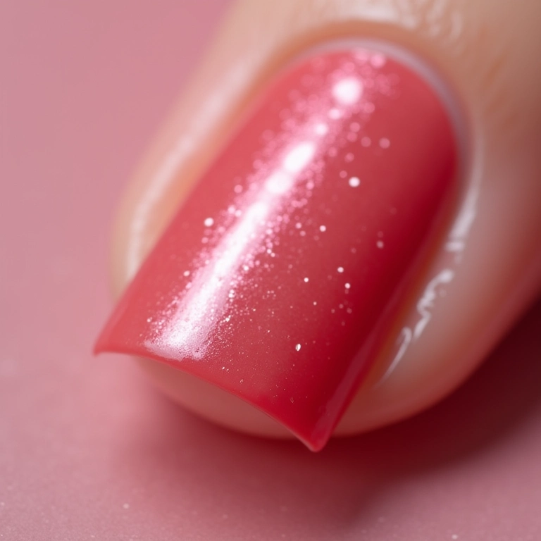 Brilho intenso do esmalte Latika em close-up.