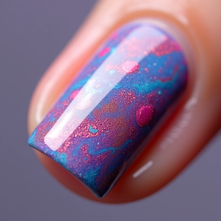 Chave com efeito marmorizado em esmalte.