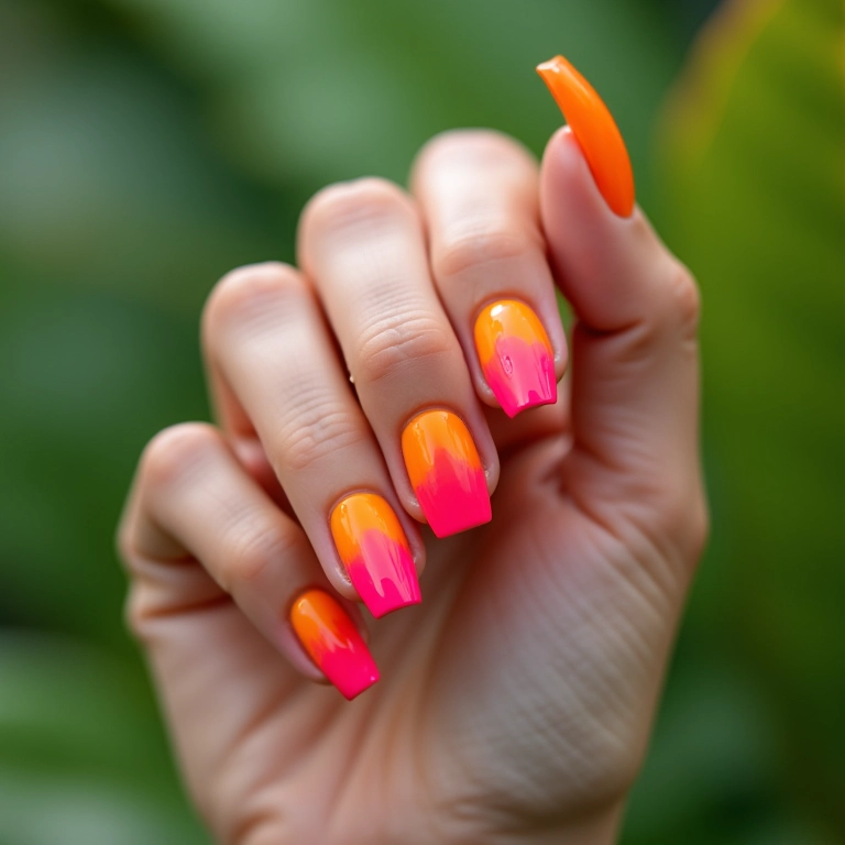 Cores vibrantes e neon nas unhas: a energia do verão.