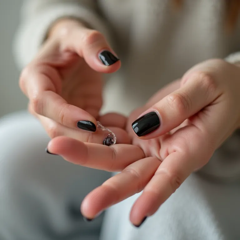Cuidados com as unhas após esmalte preto.