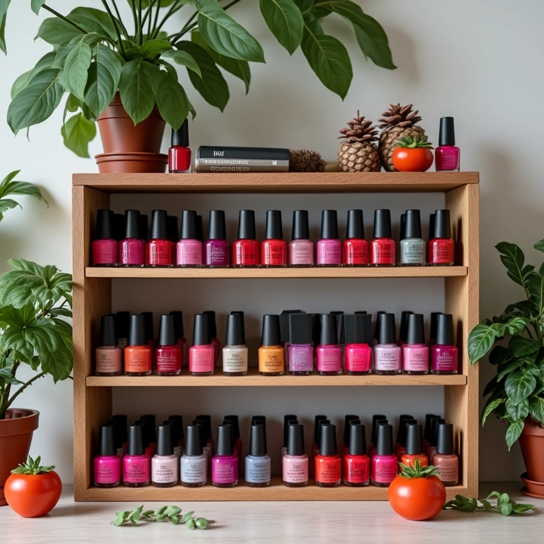 Decoração e organização do espaço com esmaltes.
