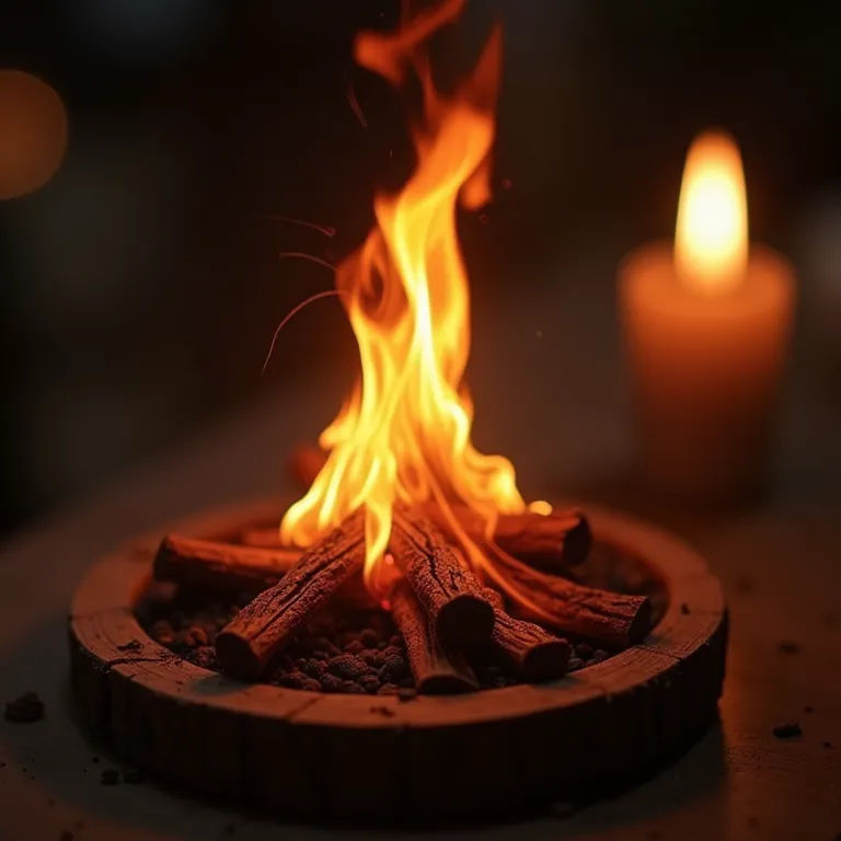 Desenho de fogueira em unha temática de São João.