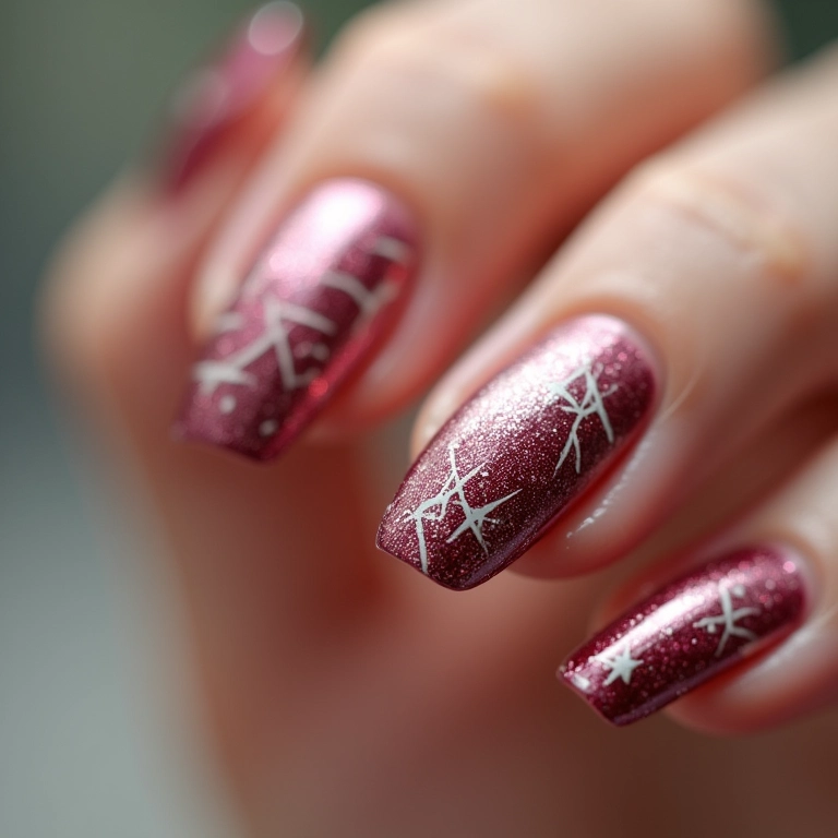 Desenhos geométricos em unhas de acrigel.