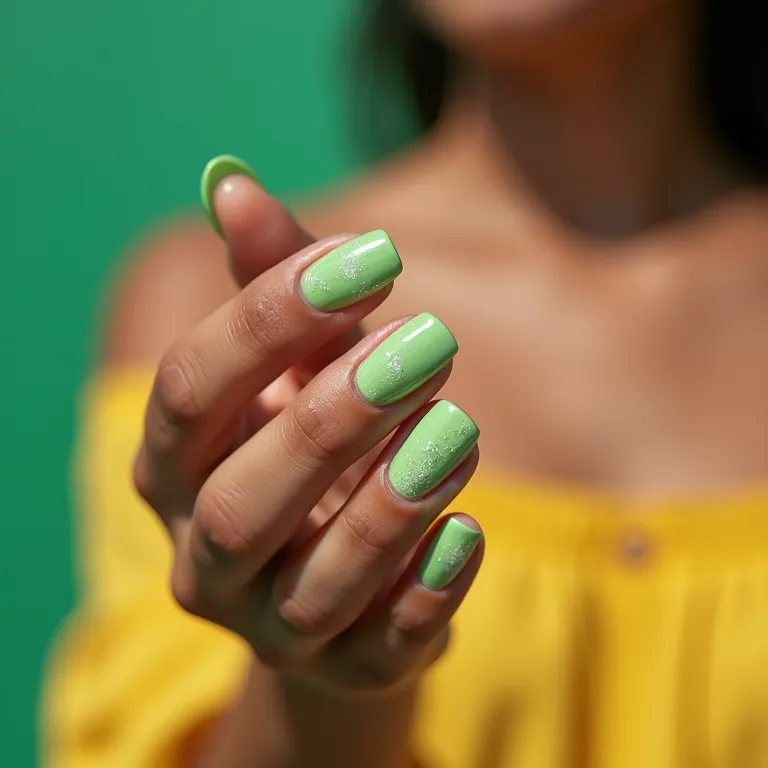 Desenhos geométricos em verde claro: modernidade e estilo.