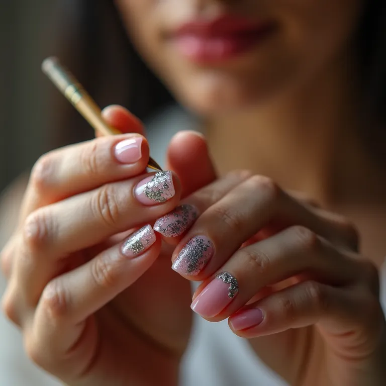 Detalhes com pincel fino: unhas artísticas.