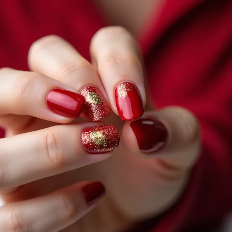 Dicas para unhas vermelhas e douradas perfeitas.