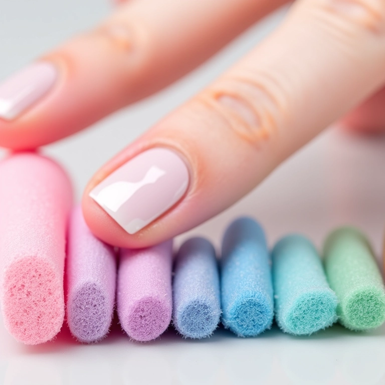 Diferentes tipos de esponja para unhas.