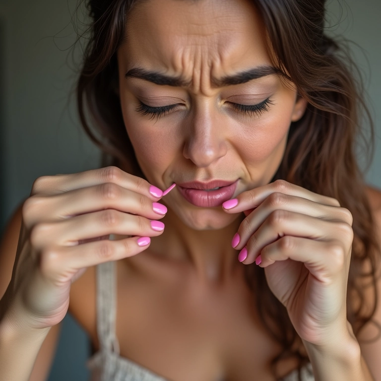 Dificuldade para remover cílios colados com esmalte.