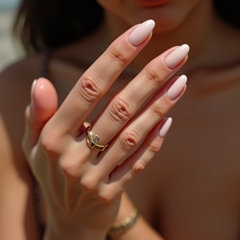 Elegância atemporal: unhas de gel nude.