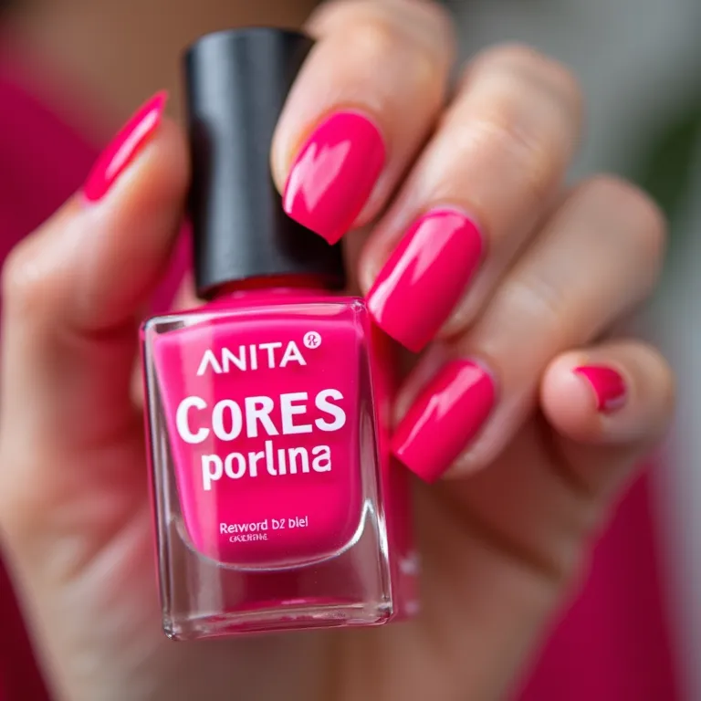 Esmalte Anita Pink Neon da coleção Vibrando Cores.