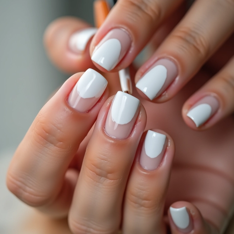 Esmalte branco fosco para francesinha diferenciada.