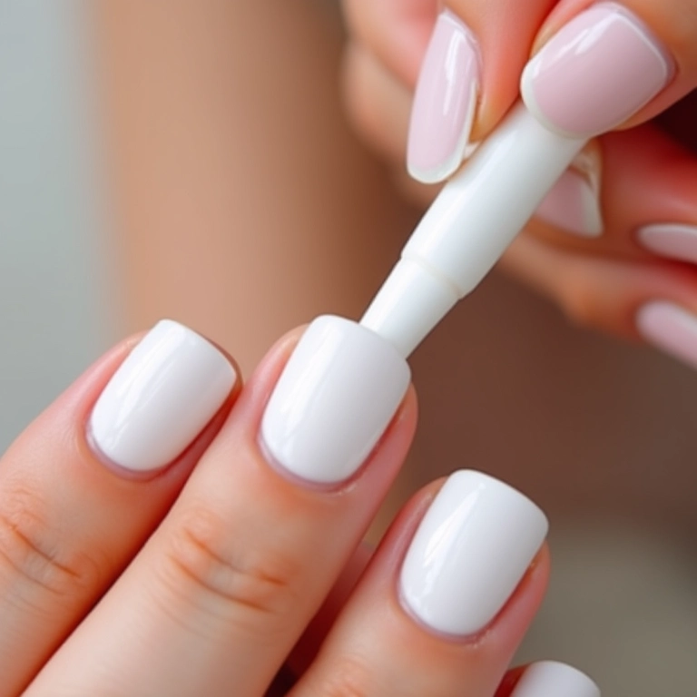 Esmalte branco translúcido para efeito natural na francesinha.