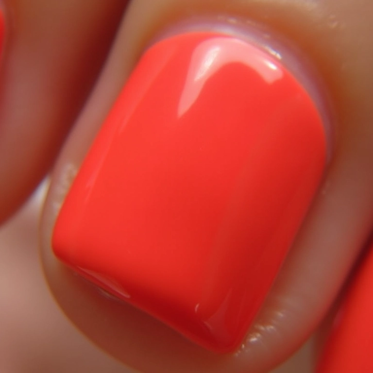 Esmalte colorido e vibrante em unhas pequenas.
