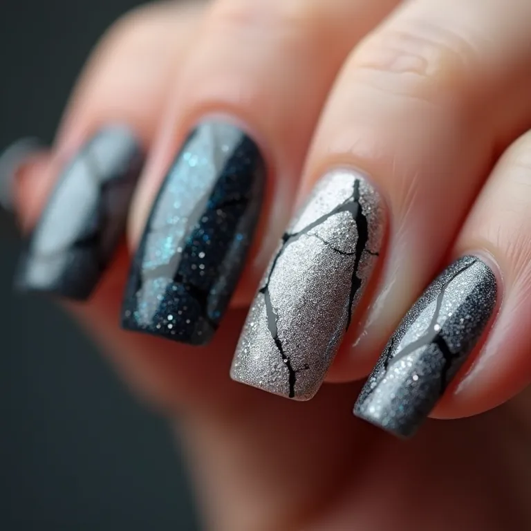 Esmalte craquelado: efeito texturizado.