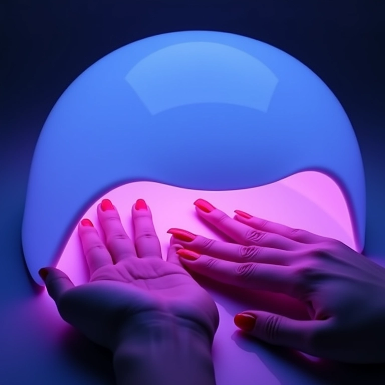 Esmalte em gel com cabine UV para secagem rápida e durabilidade.
