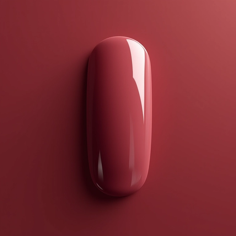 Esmalte magnético com efeito sutil em unhas de gel.