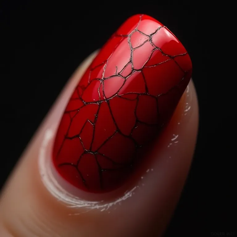 Esmalte vermelho quebrado no sonho.