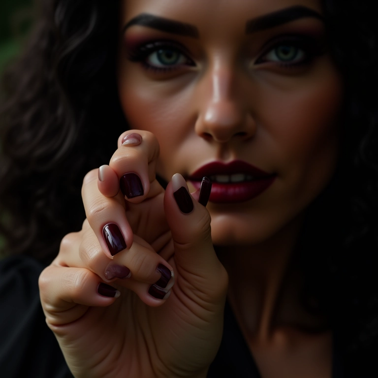 Esmalte vinho: sofisticação e mistério para um look impactante.