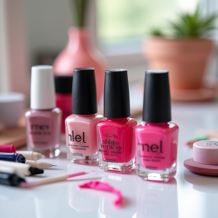 Esmaltes de diferentes marcas prontos para serem misturados.