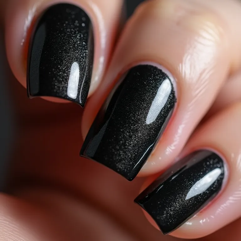 Esmaltes pretos com textura, dimensão.