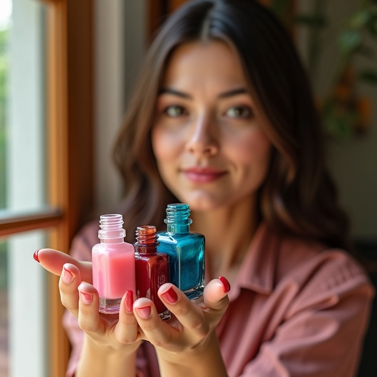Esmaltes quase no fim sendo misturados para criar novas cores.