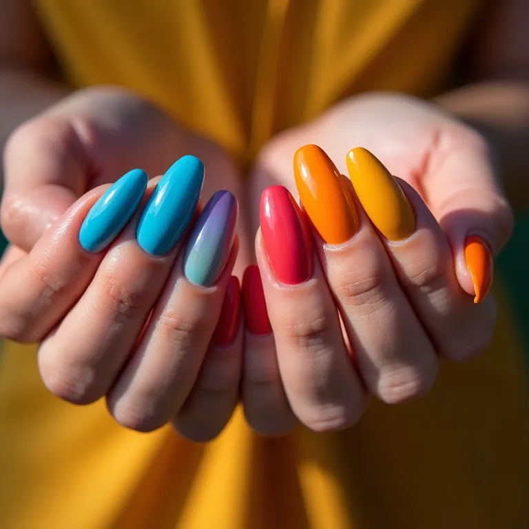 Esmaltes que mudam de cor em unhas.