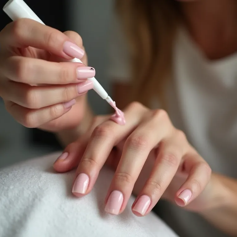 Fazendo unhas de gel verde militar em casa.