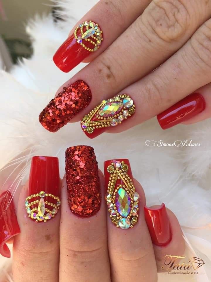 Unhas decoradas com jóias #NailArt ...