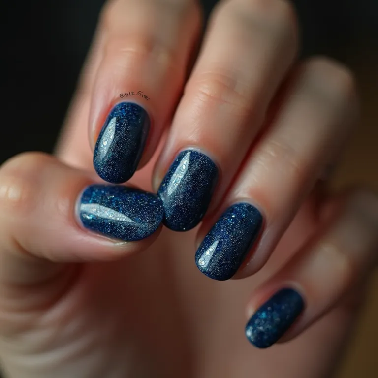 Filha única azul escuro com glitter