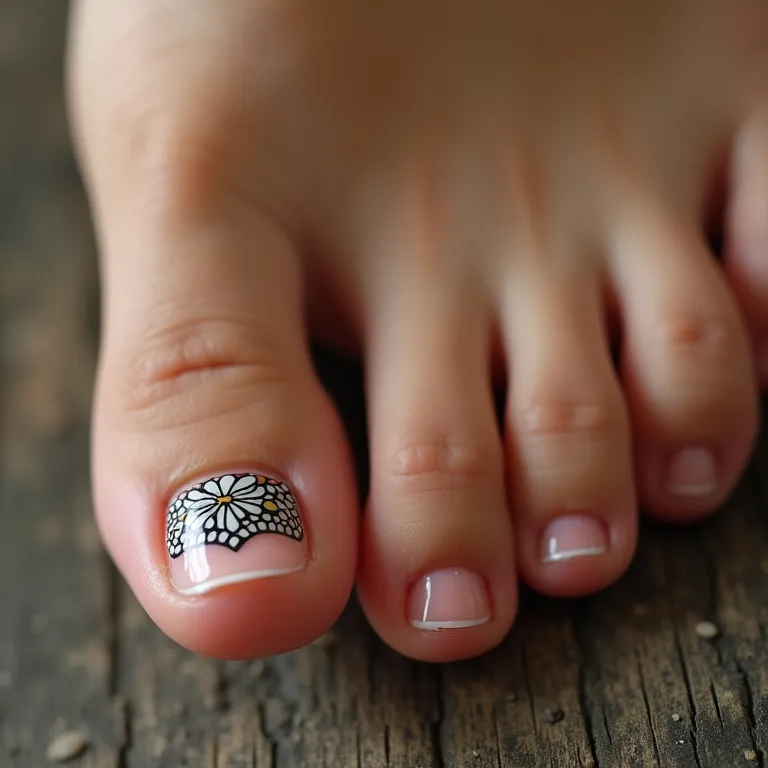 Filha única com design floral detalhado.