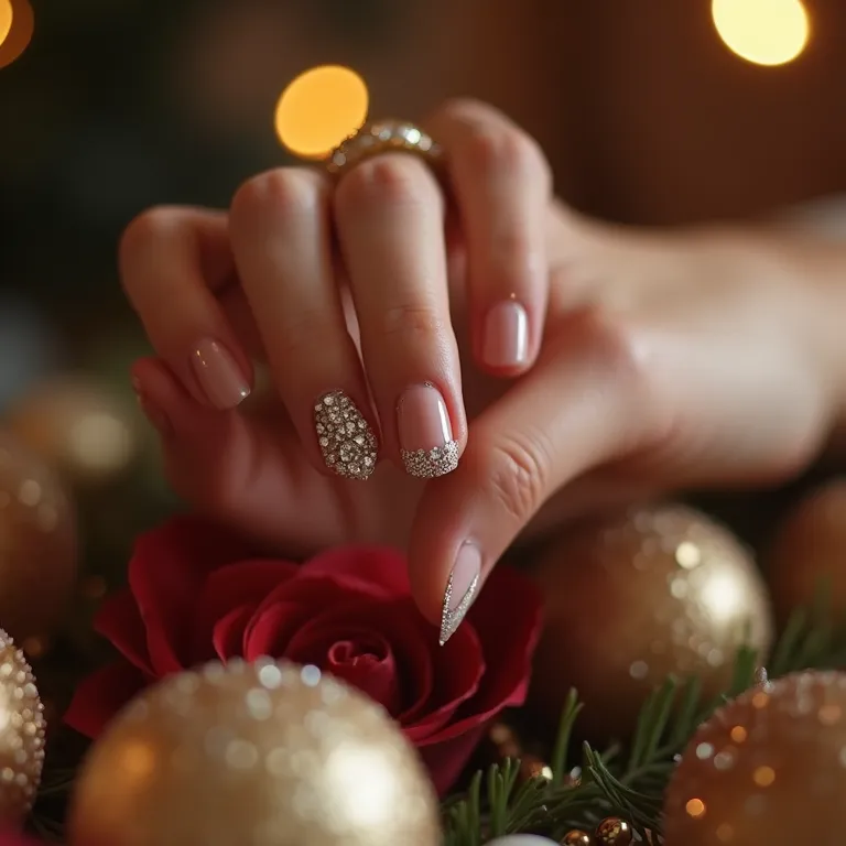 Filha única com pedraria para o Ano Novo.