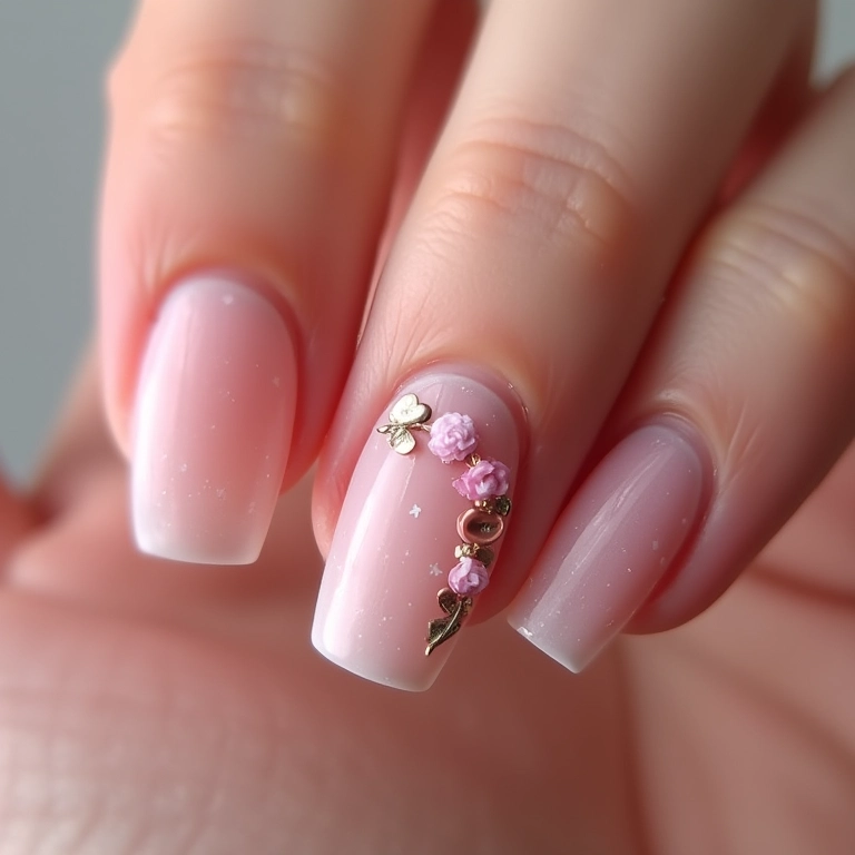 Filha única em unhas de fibra.